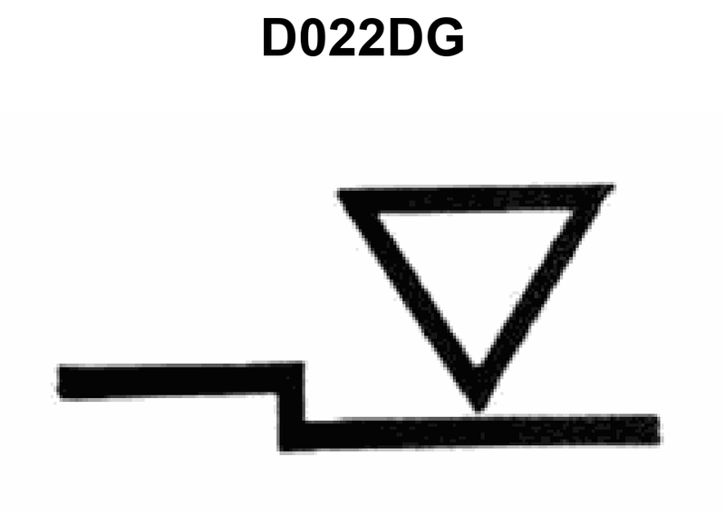 1677. Your vessel has the symbol shown in illustration D022DG below inscribed on the side. Which statement concerning this symbol is TRUE?