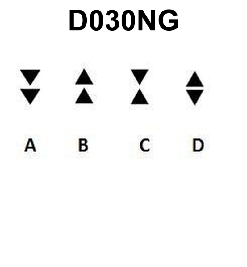 674. In the North Sea area, you sight a buoy with a quick light showing 3 flashes every 10 seconds. Which topmark in illustration D030NG below would be fitted to this buoy under the IALA Buoyage Systems?