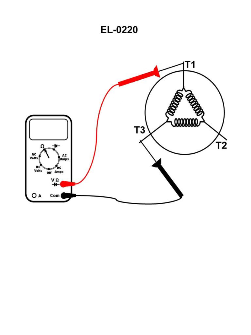 797. A digital multimeter is set up as shown in the illustration to evaluate the single-circuit stator windings of a squirrel cage induction three-phase motor. The following readings are taken: From T1 to T2 reads 0.8 ohms. From T2 to T3 reads 0.8 ohms. From T3 to T1 as shown reads 1.6 ohms. What condition is indicated