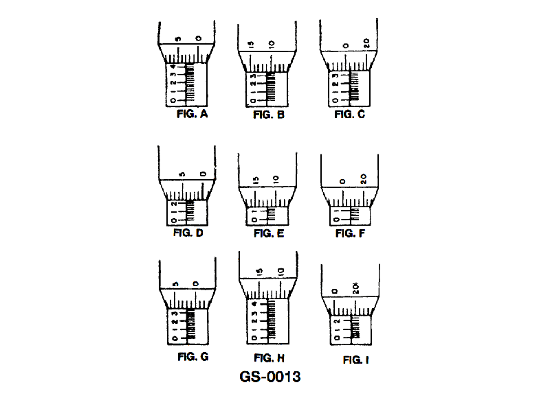 504. A micrometer scale reading is indicated as 0.438 inches and is represented in the illustration by __________