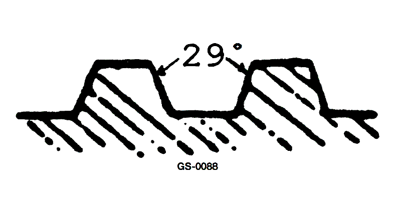 636. The thread form shown in the illustration is called a/an __________