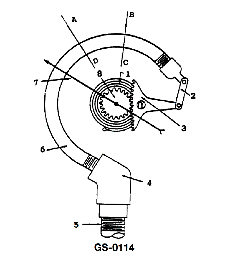 2351. When pressure is applied to the Bourdon tube gage shown in the illustration, the __________