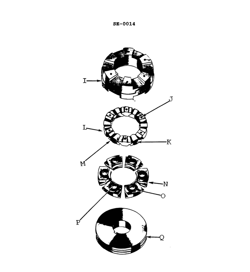 917. In the illustrated exploded view of a pivoted shoe thrust bearing, identify the base ring